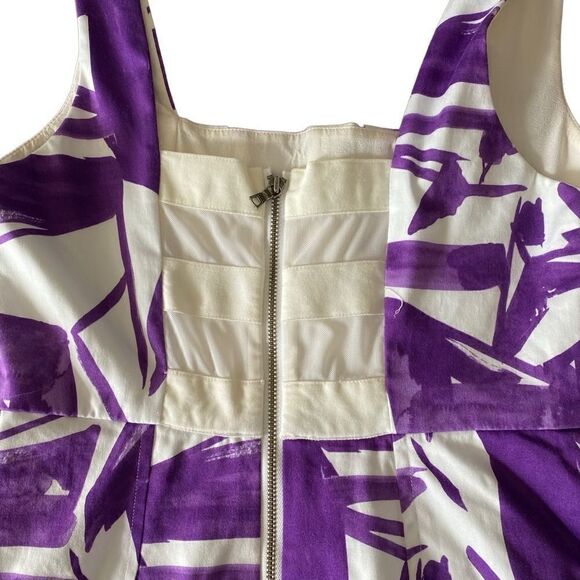 Alice+Olivia Abstract Cocktail Watercolour Purple Dress 6 - Picture 6 of 7